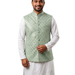 Mint green indian Scquens Dimond Fabric