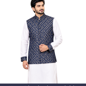 Nevy Blue Kuti +White Panjabi
