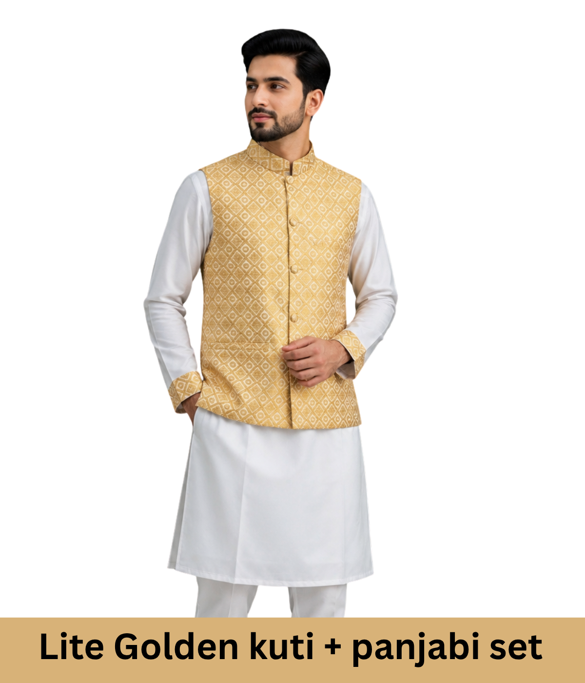 golden kuti + panjabi set (2)